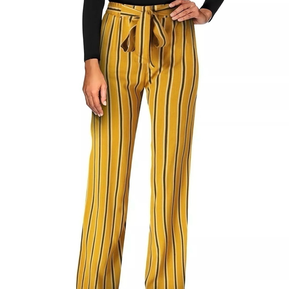 Mustard yellow blue stripe’s palazzo pants size medium